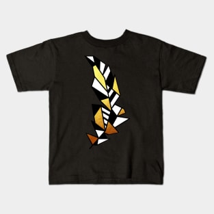 Gold Geometric Feather Kids T-Shirt